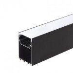 Silamp profil� aluminium 2m pour r�glette led suspendue sur mesure corps noir diffuseur blanc
