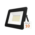 Silamp projecteur led ext�rieur 30w ip65 noir (pack de 10) - blanc neutre 4000k - 5500k