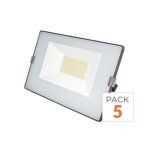 Silamp projecteur led ext�rieur 50w ip65 no flicker - bleu gris (pack de 5) - blanc neutre 4000k - 5500k ...