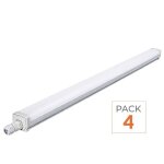 Silamp pack de 4 - r�glette led �tanche 120cm 36w ip65 interconnectable - blanc neutre 4000k - 5500k