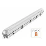 Silamp pack de 8 - r�glette led �tanche double pour tubes led t8 150cm ip65 (boitier vide)