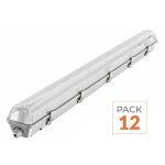 Optonica kit de r�glette led �tanche + 1 tube n�on led 150cm t8 22w (pack de 12) - blanc neutre 4000k ...