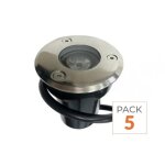 Silamp spot ext�rieur encastrable led ip65 220v sol 3w 45� (pack de 5) - blanc chaud 2300k - 3500k