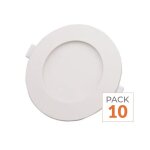 Silamp spot led downlight rond 6w blanc cct - 3000k / 4000k / 6000k (pack de 10)