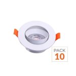 Silamp spot led encastrable 7w blanc orientable 30� transformateur int�gr� - pack de 10 - blanc chaud ...