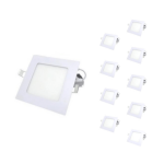 Silamp spot led encastrable carr� blanc 6w (pack de 10) - blanc chaud 2300k - 3500k
