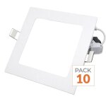 Silamp spot led encastrable carr� blanc 6w (pack de 10) - blanc neutre 4000k - 5500k