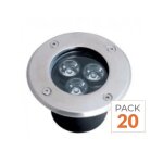 Silamp spot led encastrable ext�rieur ip65 220v sol 3w 80� (pack de 20) - blanc froid 6000k - 8000k