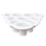Silamp spot led encastrable orientable rond blanc 8w (pack de 10) - blanc chaud 2300k - 3500k