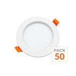 Silamp spot led encastrable plat �tanche 7w blanc transformateur int�gr� - pack de 50 - blanc chaud 2300k ...