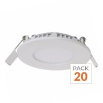 Silamp pack de 20 - spot led encastrable rond blanc 12w - blanc froid 6000k - 8000k
