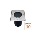 Silamp pack de 10 - spot led ext�rieur encastrable carr� pour ampoule gu10