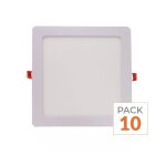Silamp pack de 10 - spot led extra plat carr� 12w blanc cct - 3000k / 4000k / 6000k