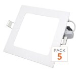 Silamp spot led extra plat carr� 6w blanc (pack de 5) - blanc neutre 4000k - 5500k