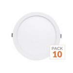Silamp spot led extra plat downlight rond 18w blanc cct - 3000k / 4000k / 6000k ( pack de 10 )