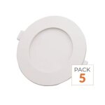 Silamp spot led extra plat downlight rond 6w blanc (pack de 5) - blanc neutre 4000k - 5500k