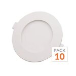 Silamp spot led extra plat rond 6w blanc (pack de 10) - blanc chaud 2300k - 3500k