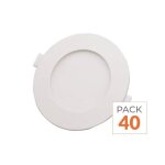 Silamp spot led extra plat rond 6w blanc (pack de 40) - blanc froid 6000k - 8000k