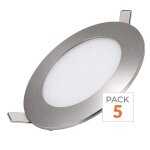 Silamp spot led extra plat rond alu 6w - pack de 5 - blanc chaud 2300k - 3500k