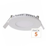 Silamp spot led extra plat rond blanc 12w (pack de 5) - blanc neutre 4000k - 5500k