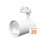 Silamp spot led sur rail 30w 80� compact monophas� blanc (pack de 20) - blanc neutre 4000k - 5500k