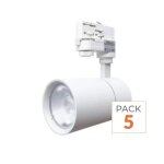 Silamp spot led sur rail 30w 80� triphas� blanc (pack de 5) - blanc chaud 2300k - 3500k