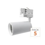 Silamp spot led sur rail 80� triphas� blanc pour ampoule gu10 (pack de 5)