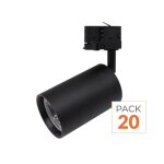 Silamp pack de 20 - spot led sur rail triphas� cct 30w 60� noir - 3000k / 4000k / 6500k