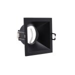 Silamp support encastrable spot carr� noir mat pour ampoule gu10