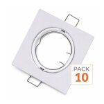 Silamp support spot encastrable gu10 led orientable carr� blanc (pack de 10)