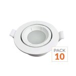 Silamp support spot encastrable gu10 led orientable rond blanc (pack de 10)