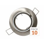 Silamp support spot encastrable gu10 led orientable rond inox (pack de 10)
