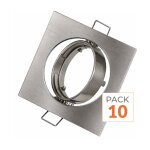 Silamp support spot led gu10 orientable carr� inox (pack de 10)