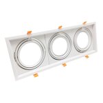 Silamp support triple orientable blanc encastrable pour ampoule ar111