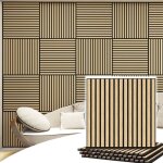 Silumen lot de 2 panneaux acoustiques muraux bois 60x60x2, 2cm - finition ch�ne blanc - fond noir