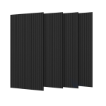 Silumen lot de 4 panneaux acoustiques muraux bois 240x60x2, 2cm - couleur noir avec fond noir