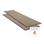 Silumen lot de 4 panneaux acoustiques muraux - tasseaux finition ch�ne blanc - fond noir - 240x60x2, ...