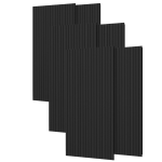Silumen lot de 6 panneaux acoustiques muraux bois 240x60x2, 2cm - couleur noir avec fond noir