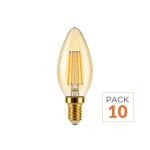 Silumen ampoule led filament dimmable e14 4w ambr�e c37 - pack de 10 - blanc chaud (2300k - 3500k)