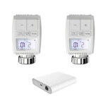 Silumen kit 2 t�tes thermostatiques connect�es �cran lcd + passerelle zigbee ethernet