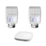 Silumen kit de 2 ttes thermostatiques connectes universelle avec ecran lcd + passerelle zigbee