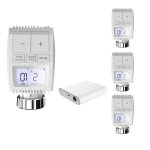 Silumen kit 4 ttes thermostatiques connectes cran lcd + passerelle zigbee ethernet