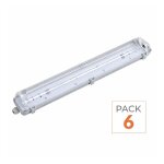 Silumen kit de r�glette led ip65 + 2 tube n�on led 150cm t8 22w (pack de 6) - blanc neutre 4000k - 5500k ...