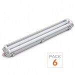 Silumen kit de r�glette led ip65 + 2 tube n�on led 150cm t8 22w - pack de 6 - blanc neutre 4000k - 5500k ...