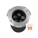 Silumen pack de 10 - spot ext�rieur encastrable 5w ip67 220v sol 30� �80 mm - blanc chaud 2300k - 3500k ...