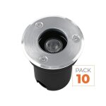 Silumen pack de 10 - spot ext�rieur encastrable led ip67 220v sol 1w 30� �64 mm - blanc froid 6000k - ...