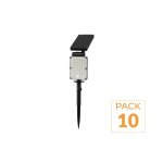 Silumen pack de 10 - spot led ext�rieur 3 - cct � piquer ip65 solaire 8w 1150lm 144lm / w avec d�tecteur ...