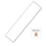 Silumen pack de 6 - panneau led 120x30 40w 120lm / w flicker free contour blanc - blanc chaud 2300k - ...