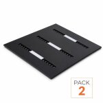 Silumen panneau led grille 3 lignes modulaire 60x60 40w noir - pack de 2 - blanc neutre (4000k - 5500k) ...