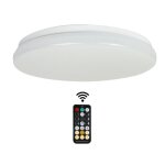 Silumen plafonnier led 18w ip44 avec d�tecteur et t�l�commande - blanc neutre 4000k - 5500k